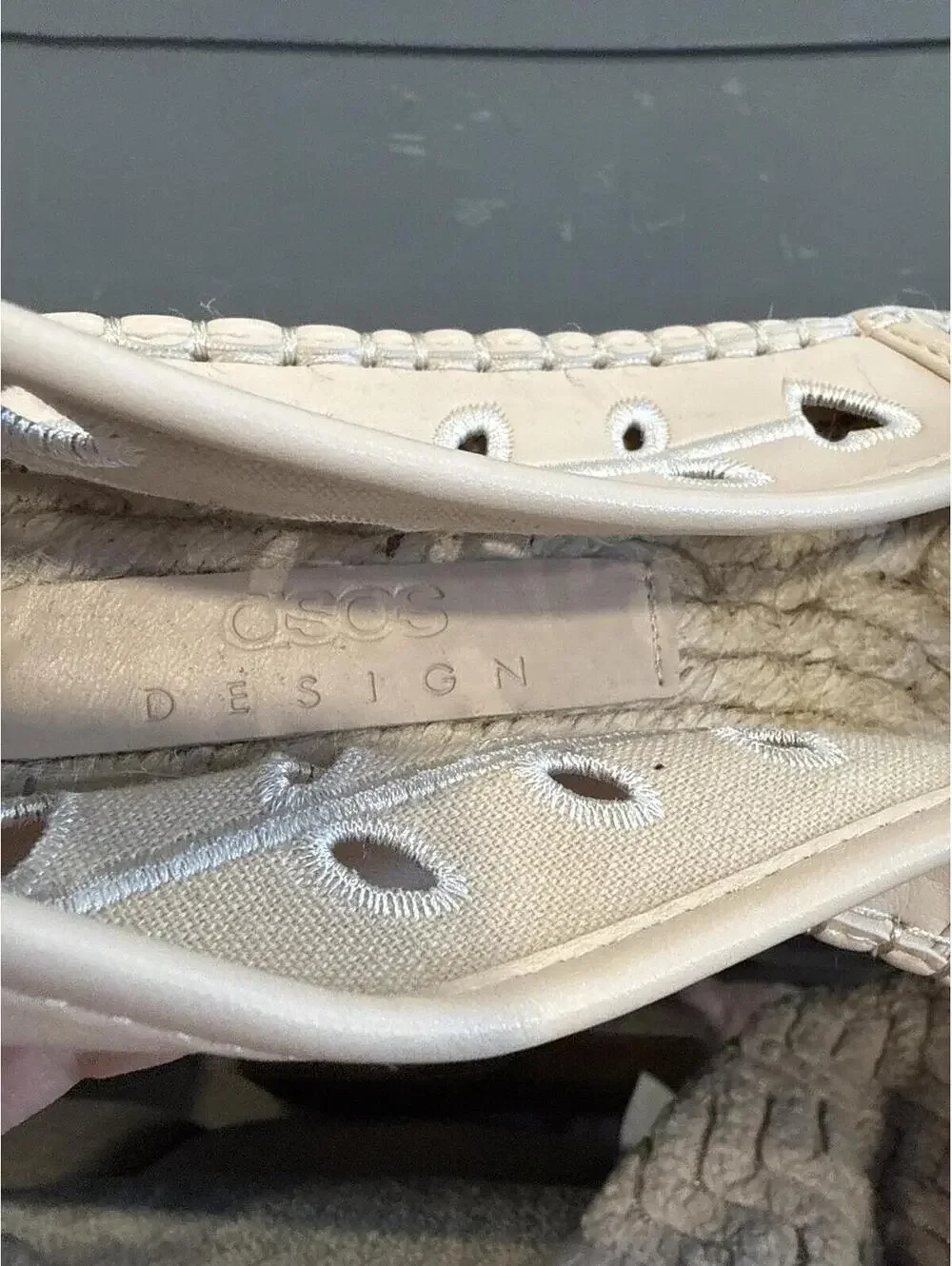 ASOS DESIGN Cutout Espadrille Slip-On Flats